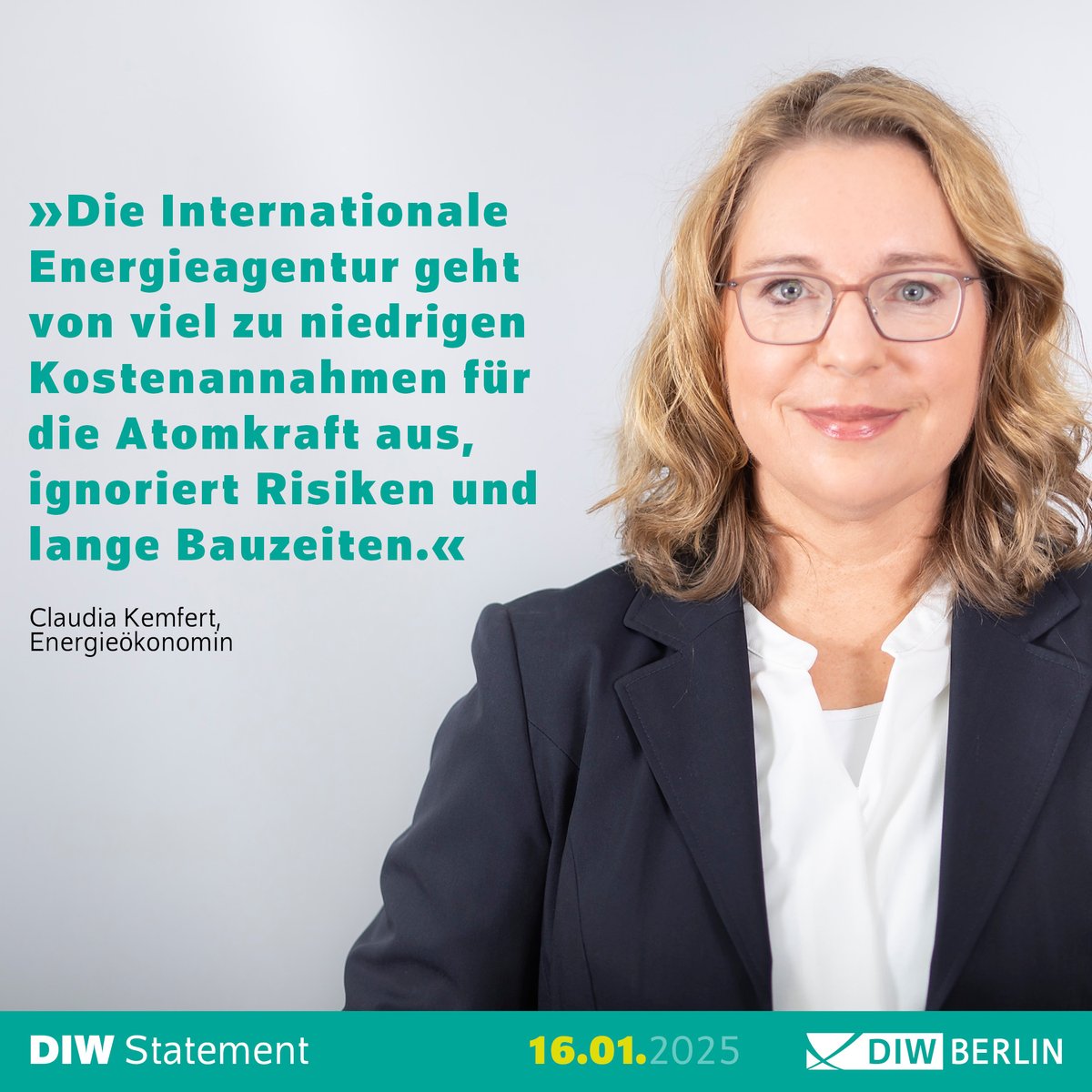 DIW_Berlin's tweet image. "Die angeblichen 'Comeback-Indikatoren' der IEA sind nicht durch Fakten gedeckt. Weltweit ist der Ausbau von Atomkraftwerken weitgehend zum Erliegen gekommen." – Statement von Energieökonomin @CKemfert zur von der @IEA erwarteten Renaissance der Atomkraft: diw.de/de/diw_01.c.93…