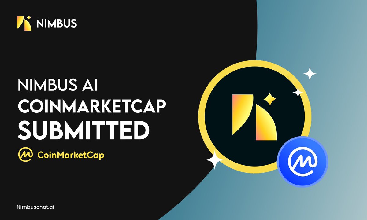 NimbusChatAI's tweet photo. #NimbusAI has submitted it's @CoinMarketCap Priority listing.
Request Id: #1055360 https://t.co/rZS1VvSW59