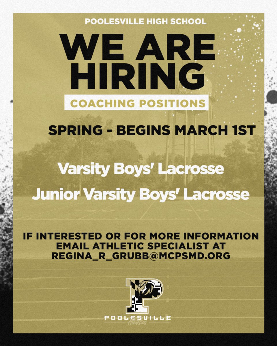 Poolesville AD (@phsfalcons18) on Twitter photo Poolesville High School is looking for Boys Lacrosse Coaches. Come be a part of our coaching staff.
<a href="/mrcarothersphs/">Mark A. Carothers</a> <a href="/phsathletics/">PHS Athletics</a> Poolesville High School is looking for Boys Lacrosse Coaches. Come be a part of our coaching staff.
<a href="/mrcarothersphs/">Mark A. Carothers</a> <a href="/phsathletics/">PHS Athletics</a>