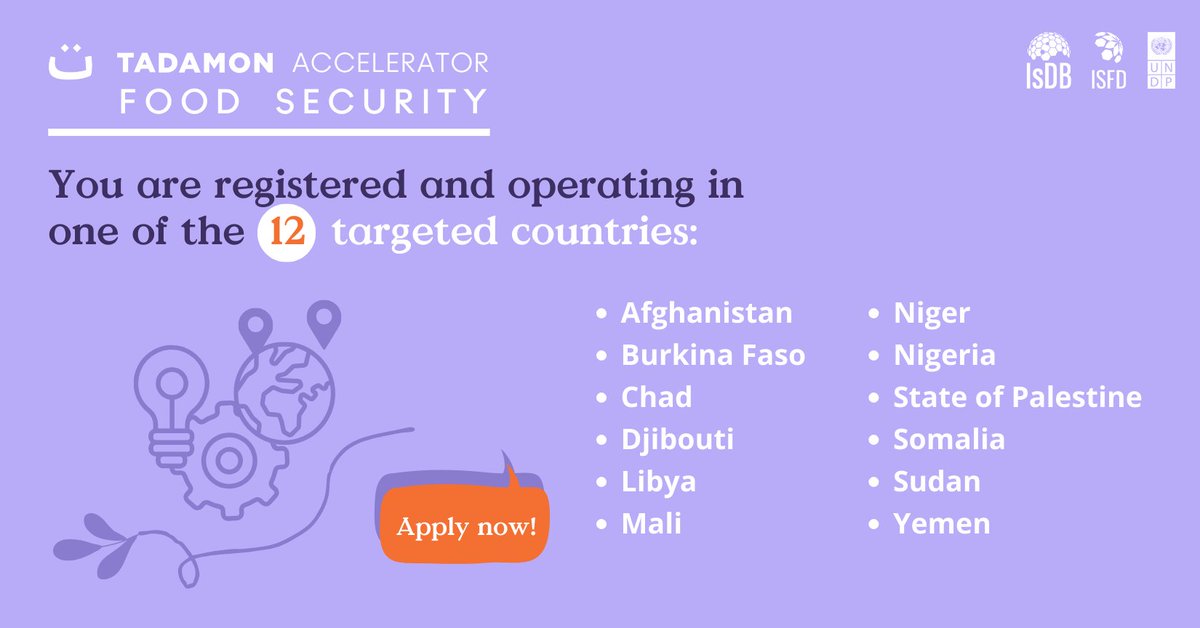 🌍 Is your CSO registered in and operating in one of the 12 targeted countries? 

Then, join the Tadamon Accelerator for Food Security and help us build sustainable food systems with innovative solutions!

🔗 Link to apply. tadamon.community/accelerator/cs…