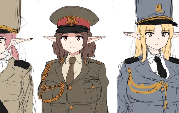 エルフェシア周辺国の軍服も考えないと 