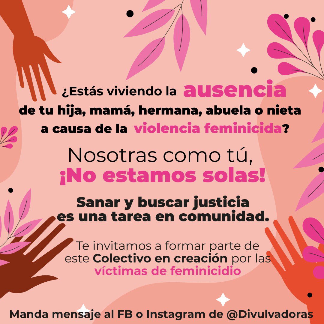 📌Familiares víctimas indirectas de Feminicidio en Morelos están organizándose para construir una colectiva.
¿Te interesa formar parte? 
Escríbenos 📩