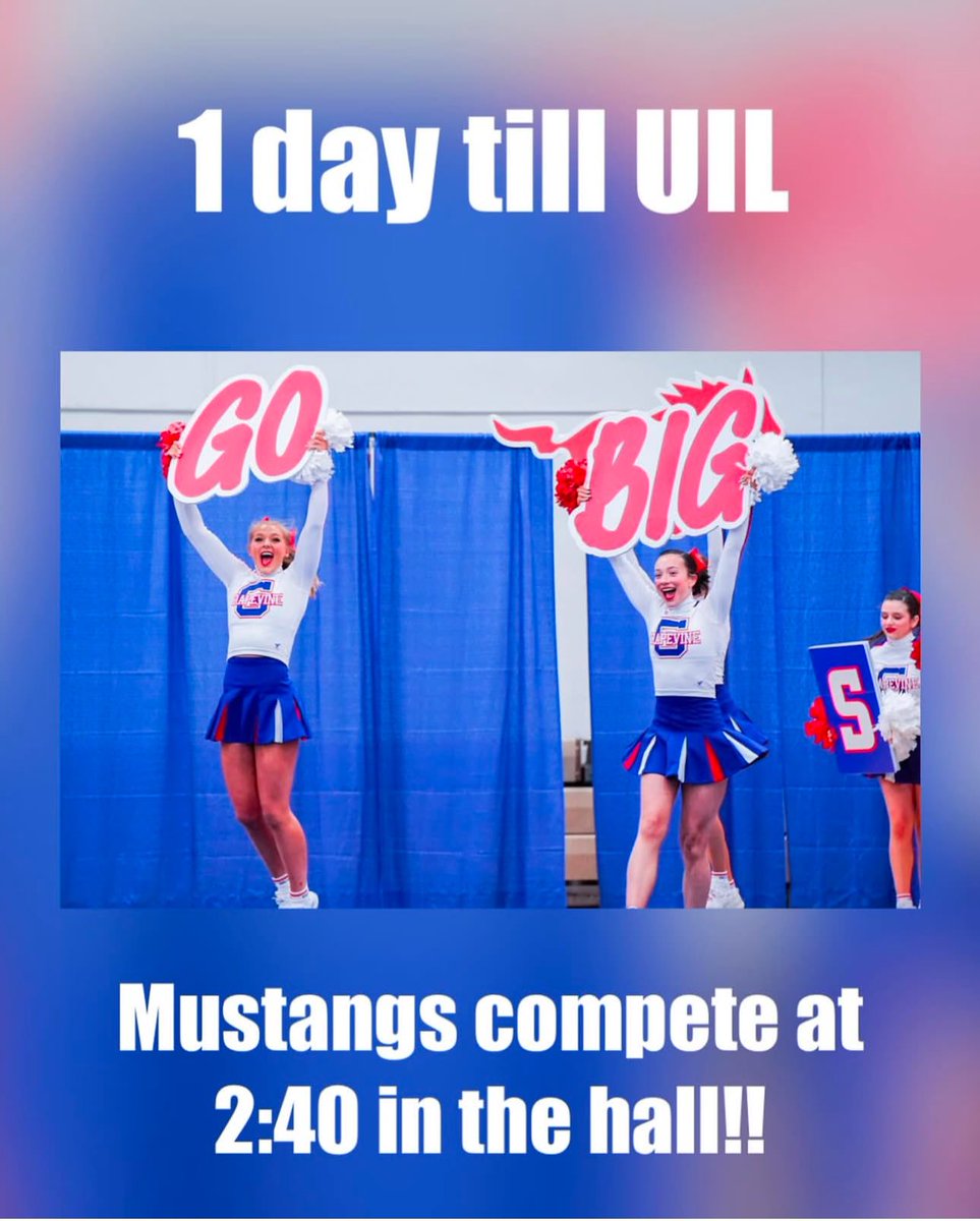 Let’s go Mustangs!!! Your Grapevine Cheerleaders are ready to GO BIG!!!! ❤️💙