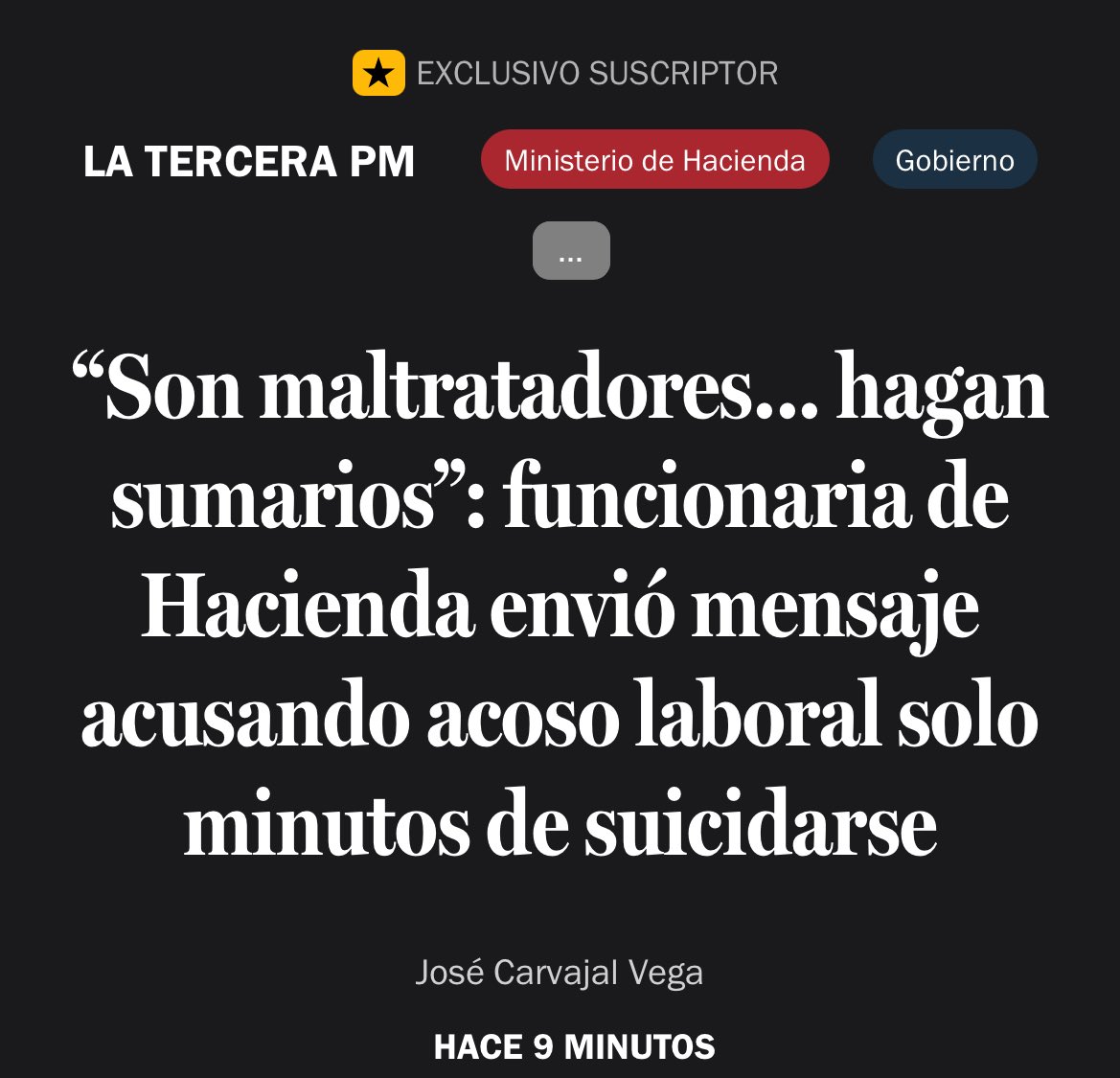 🔴 URGENTE | La funcionaria fallecida en el ministerio de Hacienda estaba siendo acosada y dejó un mensaje justo antes de morir. 

Si esto es real, el gobierno se terminó. ☠️