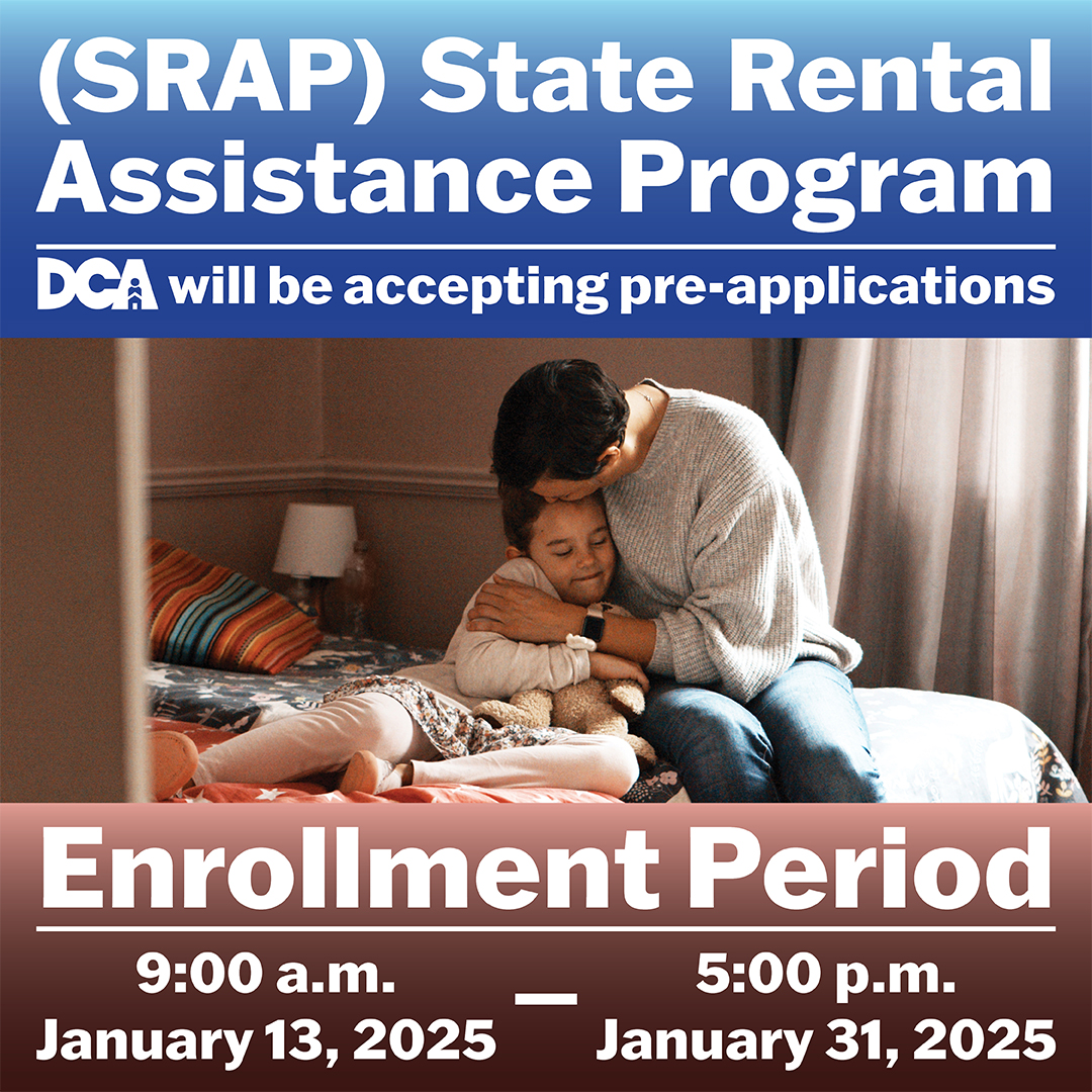 NJDCA's tweet photo. State #RentalAssistance Program (SRAP) Wait List NOW OPEN &amp; ACCEPTING pre-applications! Apply before it CLOSES AT 5 PM on JAN. 31.  Preference to qualified #Veterans, #Elderly, #Families, #Disabled, &amp; #Homeless  Apply at: https://t.co/sAFxH8401s. Details: https://t.co/m41QSC9oUS https://t.co/3zk2YvY4wd
