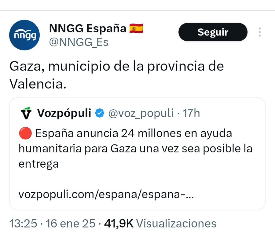 No les basta eludir sus responsabilidades, no alertar, mentir sobre su gestión criminal de la DANA y organizar el saqueo con sus colegas en la reconstrucción.
Además, sus cachorros se cachondean del pueblo palestino que sufre el genocidio israelí en Gaza.
PP, sois escoria