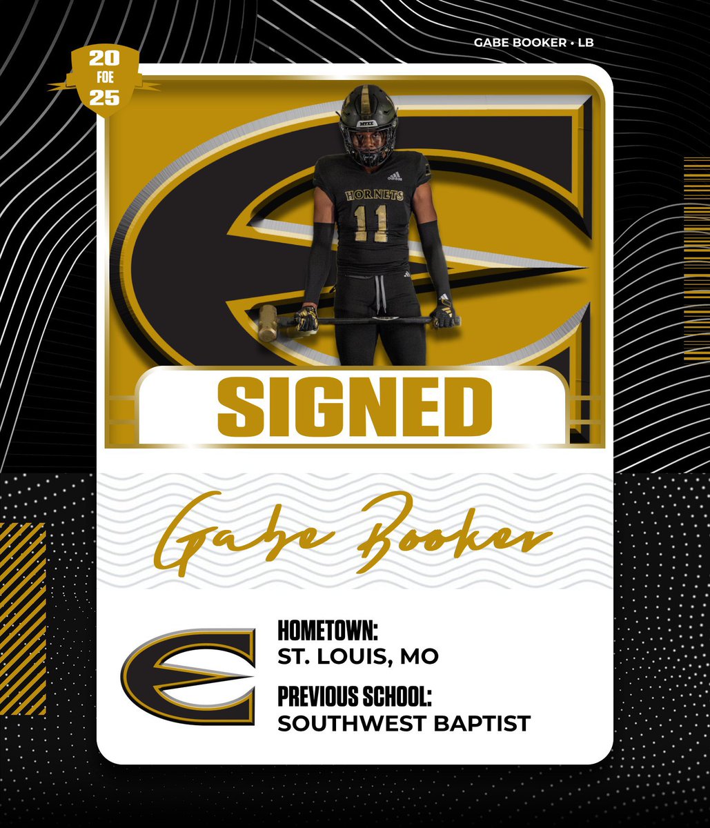 ESU Hornet Football (@esuhornetsfb) on Twitter photo <a href="/ben_harris18/">Ben Harris</a> <a href="/landon_boss10/">Landon Boss</a> <a href="/CutterGreene/">CUTTER GREENE</a> <a href="/chaden_sullivan/">Chaden Sullivan</a> <a href="/ErikMccarty13/">Erik Mccarty</a> Welcome <a href="/GabeBooker16/">Gabe Booker</a> to the FAMILY! π§±
6β1 | 220 LB βοΈ
St. Louis, MOπ
Southwest Baptist University β‘οΈ ESU π
#StingersUpπ #StingSquad25 <a href="/ben_harris18/">Ben Harris</a> <a href="/landon_boss10/">Landon Boss</a> <a href="/CutterGreene/">CUTTER GREENE</a> <a href="/chaden_sullivan/">Chaden Sullivan</a> <a href="/ErikMccarty13/">Erik Mccarty</a> Welcome <a href="/GabeBooker16/">Gabe Booker</a> to the FAMILY! π§±
6β1 | 220 LB βοΈ
St. Louis, MOπ
Southwest Baptist University β‘οΈ ESU π
#StingersUpπ #StingSquad25