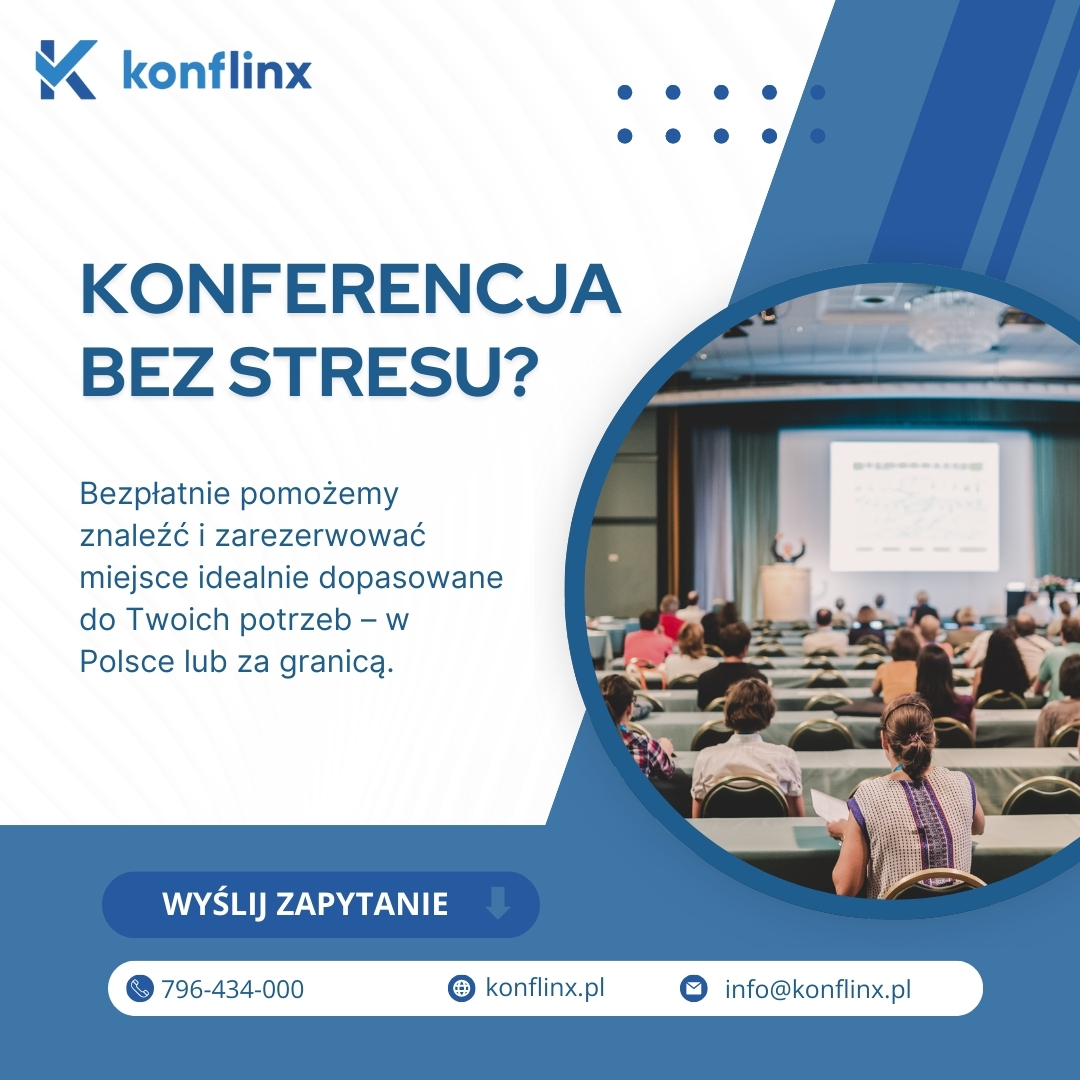 KonflinxPL's tweet photo. Organizacja konferencji może być prosta i przyjemna – z odpowiednim wsparciem!

🔹 Masz dość szukania idealnej lokalizacji?
My znajdziemy i zarezerwujemy miejsce, które idealnie odpowiada Twoim potrzebom – w Polsce lub za granicą.

🔹 Brak czasu na planowanie?
Oszczędź godziny – zajmiemy się logistyką i ustaleniami z obiektem. Ty skupiasz się na merytoryce wydarzenia.

🔹 Profesjonalizm na każdym etapie
Współpracujemy z najlepszymi obiektami i dbamy o każdy szczegół rezerwacji. Twoja satysfakcja to nasz priorytet.

🌟 Nie pozwól, by organizacja konferencji była wyzwaniem. Wyślij nam zapytanie i zapomnij o stresie związanym ze strukturą organizacyjną Twojego eventu!

#OrganizacjaKonferencji #Profesjonalizm #WydarzeniaBiznesowe