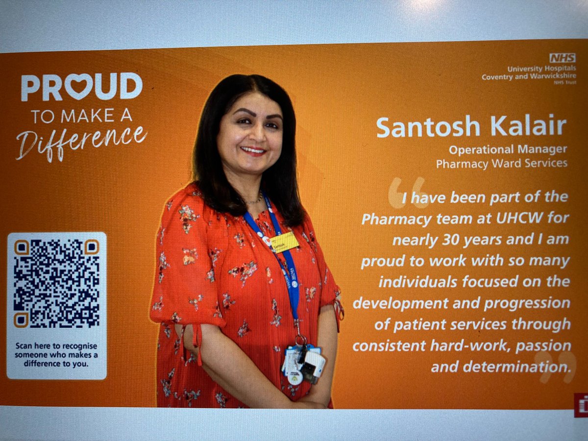 Santosh, one of our amazing Pharmacy Technicians is 
PROUD TO MAKE A Difference at UHCW!