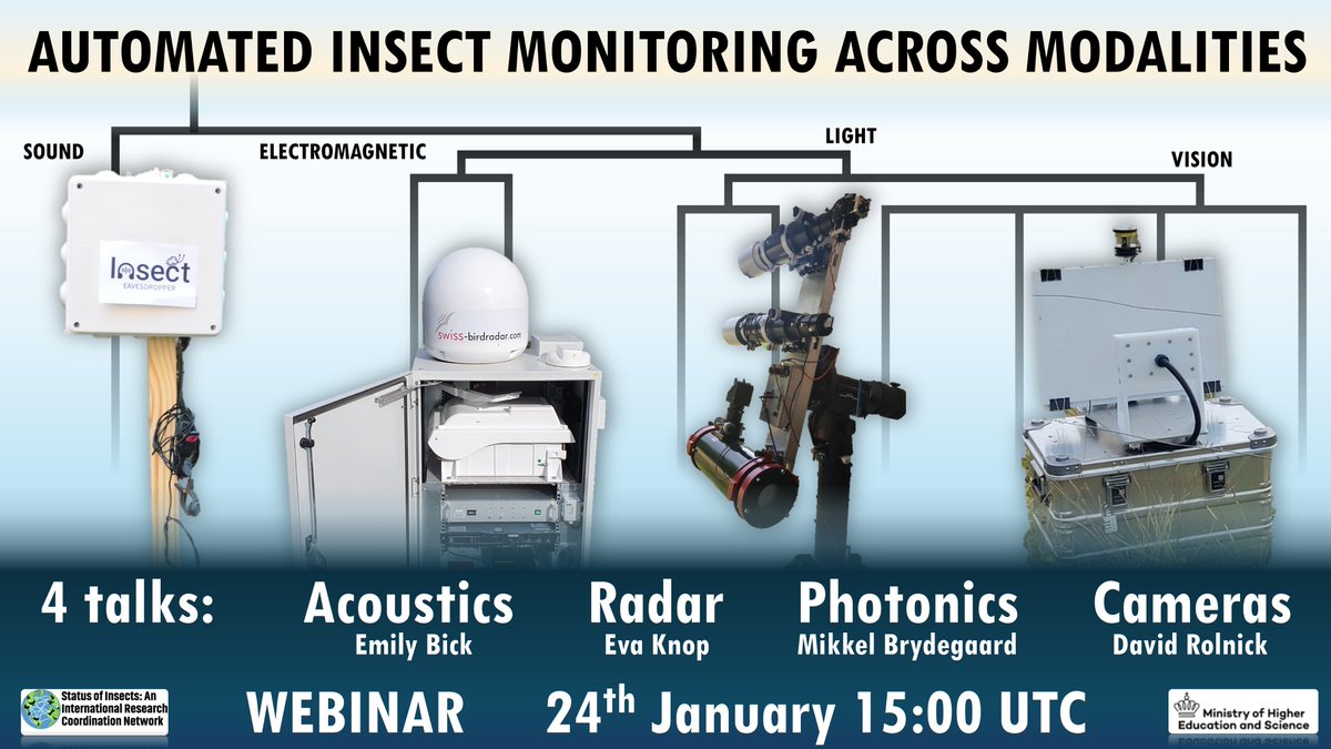 Jamie Alison (@jamiealison30) on Twitter photo 🚨WEBINAR ALERT🚨(free)
The #insect monitoring toolbox includes a suite of #sensors for automated data collection.
But what can they achieve?
Find out next Friday with fascinating talks from <a href="/david_rolnick/">David Rolnick</a>, <a href="/bick_emily/">Emily Bick, Ph.D.</a>, Mikkel Brydegaard & Eva Knop
wildlabs.net/event/automate… 🚨WEBINAR ALERT🚨(free)
The #insect monitoring toolbox includes a suite of #sensors for automated data collection.
But what can they achieve?
Find out next Friday with fascinating talks from <a href="/david_rolnick/">David Rolnick</a>, <a href="/bick_emily/">Emily Bick, Ph.D.</a>, Mikkel Brydegaard & Eva Knop
wildlabs.net/event/automate…