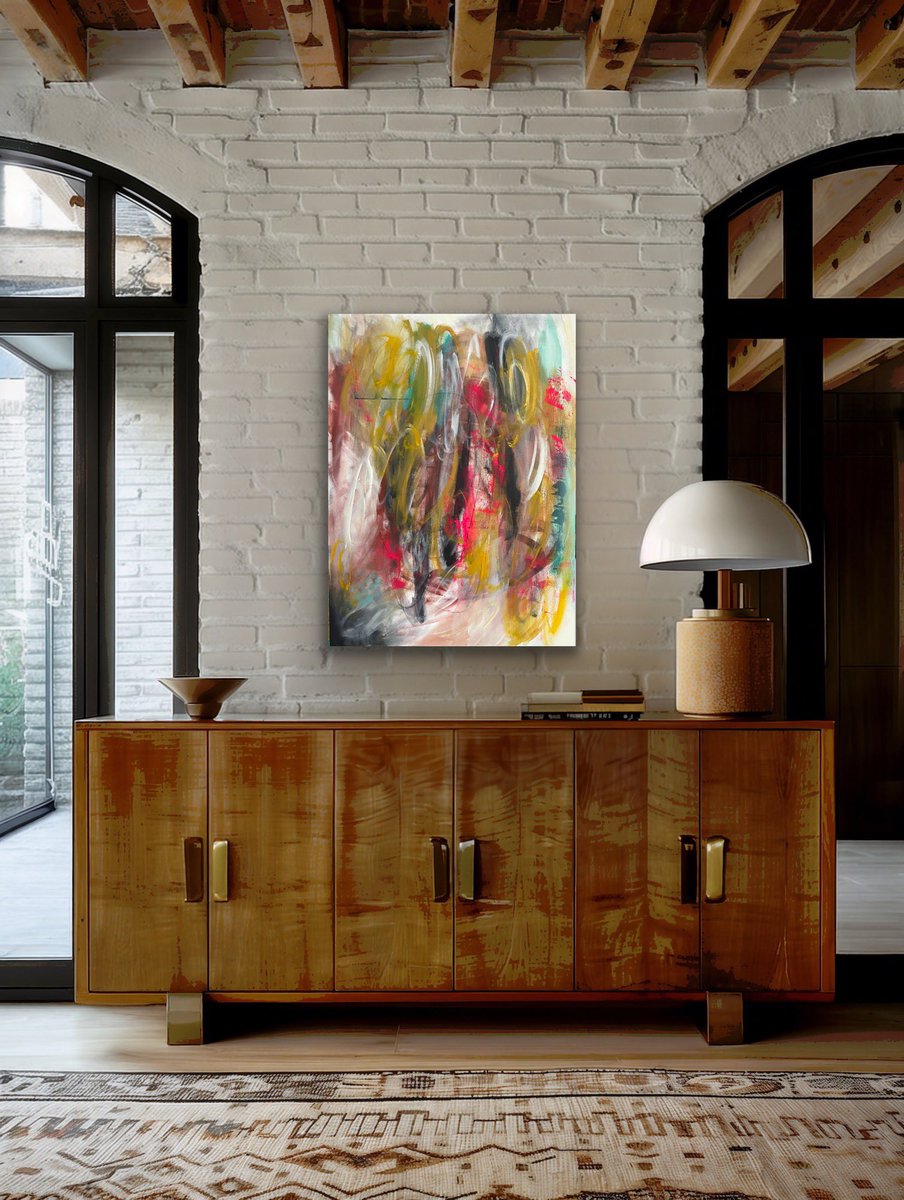 I started and finished this painting yesterday. My approach to this painting was playful and loose. Also, the color palette is a bit different than usual.  I had lots of fun!

All I have to give this world is me
Acrylic on canvas 
40” x 30”
#whateveritistellyourstory #lezbehonest