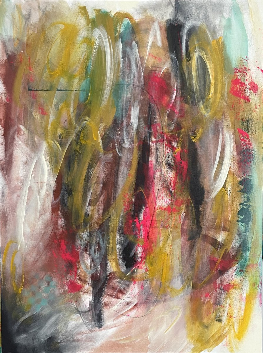 KatharineLigon's tweet image. I started and finished this painting yesterday. My approach to this painting was playful and loose. Also, the color palette is a bit different than usual.  I had lots of fun!

All I have to give this world is me
Acrylic on canvas 
40” x 30”
#whateveritistellyourstory #lezbehonest