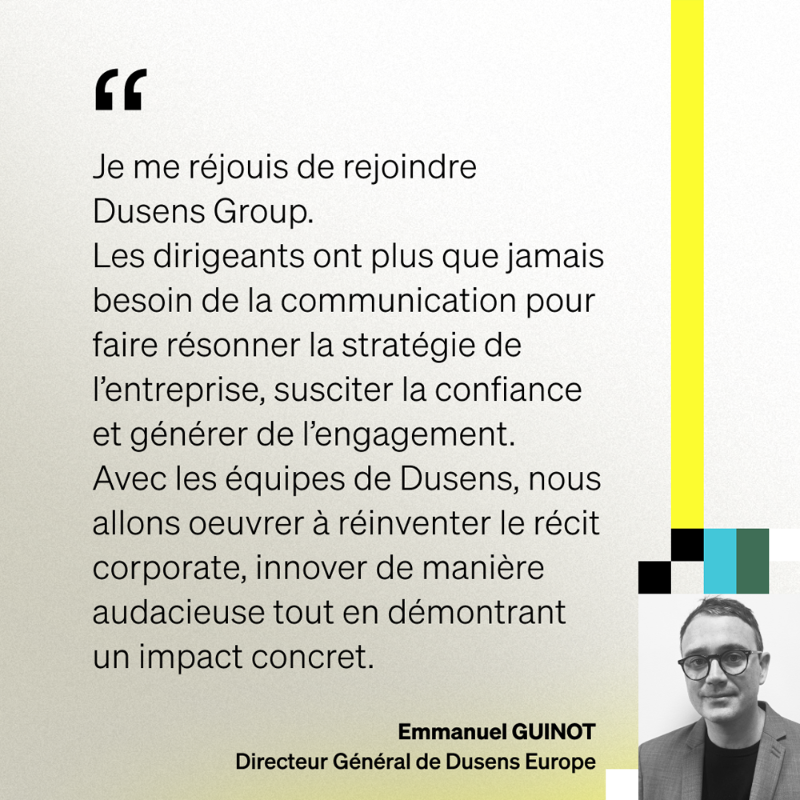 DusensEurope's tweet photo. 📣 @emmanuelguinot, nommé Directeur Général de Dusens Europe. Une arrivée stratégique au moment où l’agence conforte sa position d’acteur de référence entre l'Europe, l'Afrique et le Moyen Orient et affirme des ambitions + fortes sur toute la chaîne de valeur de la communication.