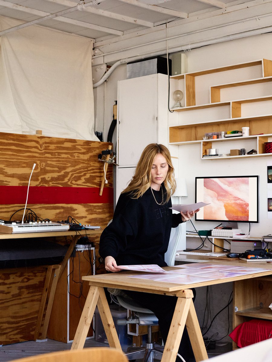 Shot from a small plane over South Australia, #BrookeHolm's photographs for Grounded present painterly interpretations of the seemingly horizonless desert, flecked with iridescent orange and coral tones: bit.ly/4g3GWuT