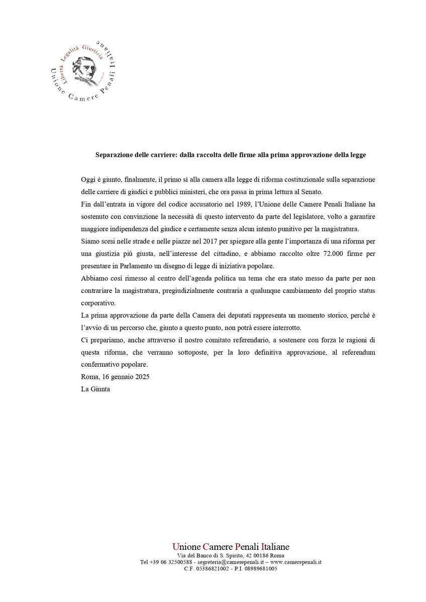 Separazione delle carriere dei magistrati: dalla raccolta delle firme alla prima approvazione della legge.

Quando nel 2017 scendemmo nelle piazze per raccogliere le firme (all’epoca cartacee!) ci presero per spericolati. Ne raccogliemmo tantissime e iniziammo una grande sfida