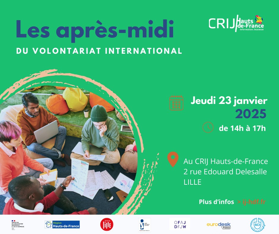 🌏 Vous avez entre 18 et 30 ans et souhaitez partir en volontariat à l'étranger ? Participez à notre atelier pour tout savoir sur le sujet ! 

📅 Jeudi 23 janvier 2025, 14h-17h, au CRIJ Hauts-de-France à #Lille

➕ d'infos et inscription : ij-hdf.fr/evenement/570/…