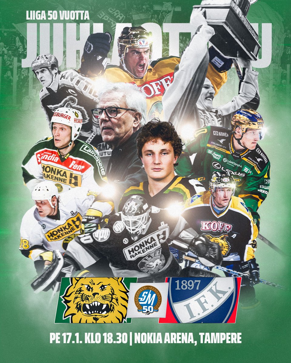 smliiga's tweet photo. Perjantai-ilta ja Ilves-HIFK, siitä ei paljon 50-vuotisjuhlaottelun puitteet parane! 🎉
Liiga50-juhlaottelukiertue rantautuu huomenna Tampereelle! Ottelu on samalla Ilveksen Liigan runkosarjan 2500:s ottelu. 🔥
🎟️ Liput: https://t.co/YvPBWVYI1P
#Liiga #Ilves https://t.co/Aj8wPCbzkE
