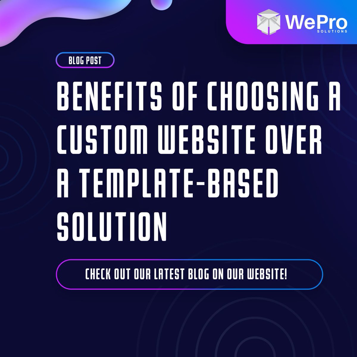 WeProLLC's tweet image. Deciding what design & development route to take for your new website? 🖥️ A template-based solution might seem easier, but going custom can provide more benefits to your business. Learn more in our blog 🔗⬇️:
wepro-solutions.com/benefits-of-ch…
#WebDevelopmentBlog #WebsiteDeveloper