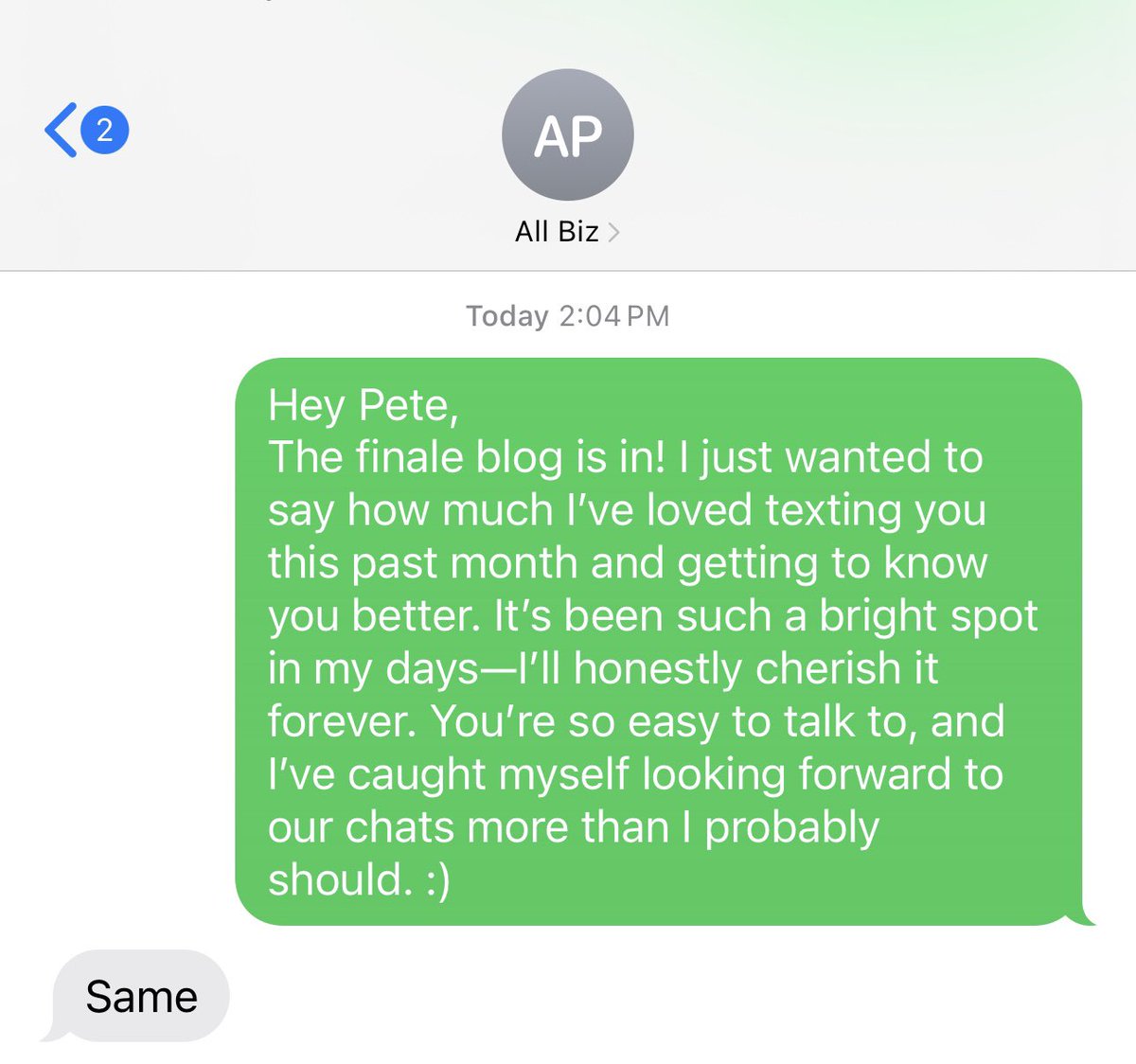 Tommy Smokes (@tomscibelli) on Twitter photo Very sad day today. For the past month, I would text <a href="/allbusinesspete/">All Business Pete</a> and let him know the blog for Surviving Barstool was in so his team could add the video and schedule it.
Today that comes to an end. We’ve grown so close and I’ll remember these convos forever ❤️ Very sad day today. For the past month, I would text <a href="/allbusinesspete/">All Business Pete</a> and let him know the blog for Surviving Barstool was in so his team could add the video and schedule it.
Today that comes to an end. We’ve grown so close and I’ll remember these convos forever ❤️