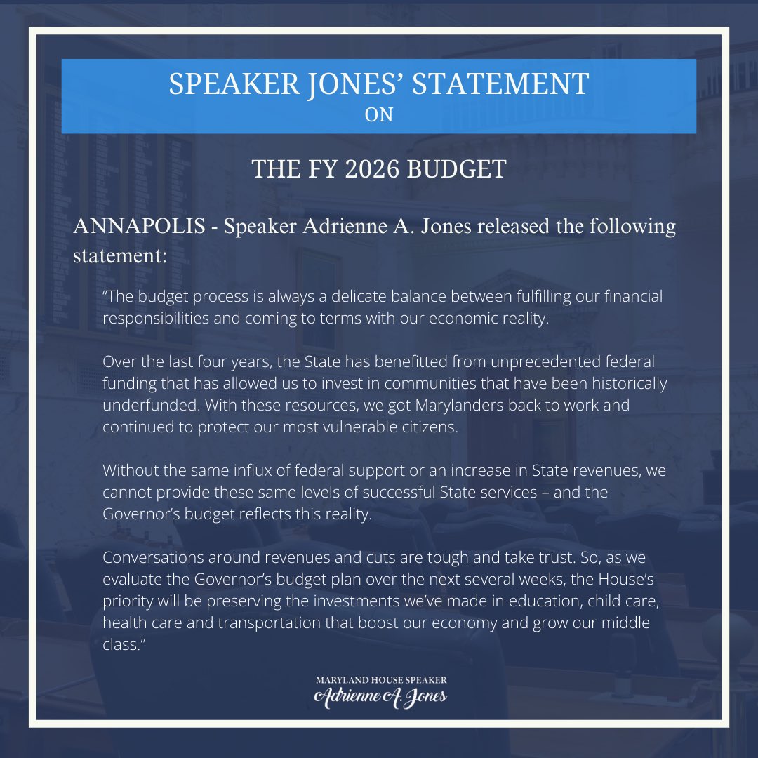 The budget process is always a delicate balance. 

As we evaluate the Governor’s plan, we’ll fight to preserve the investments that are making a difference in education, child care, and healthcare.
