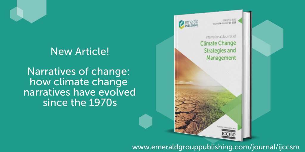 Emerald Environment (@emeraldenvironm) on Twitter photo π’ International Journal of Climate Change Strategies and Management (IJCCSM) presents the article: Narratives of change: how climate change narratives have evolved since the 1970s!
Read it here: bit.ly/3WokJ3z
Author: Zarina Kulaeva
#IJCCSM #OA #RespMgt π’ International Journal of Climate Change Strategies and Management (IJCCSM) presents the article: Narratives of change: how climate change narratives have evolved since the 1970s!
Read it here: bit.ly/3WokJ3z
Author: Zarina Kulaeva
#IJCCSM #OA #RespMgt