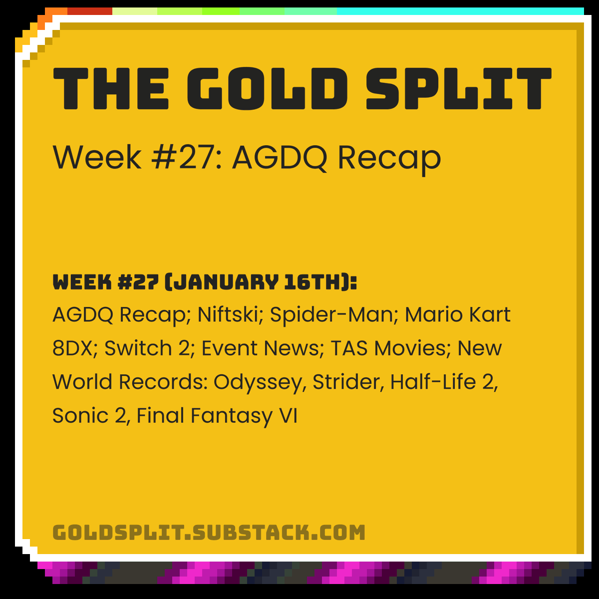 The Gold Split - A Speedrunning Newsletter tweet media