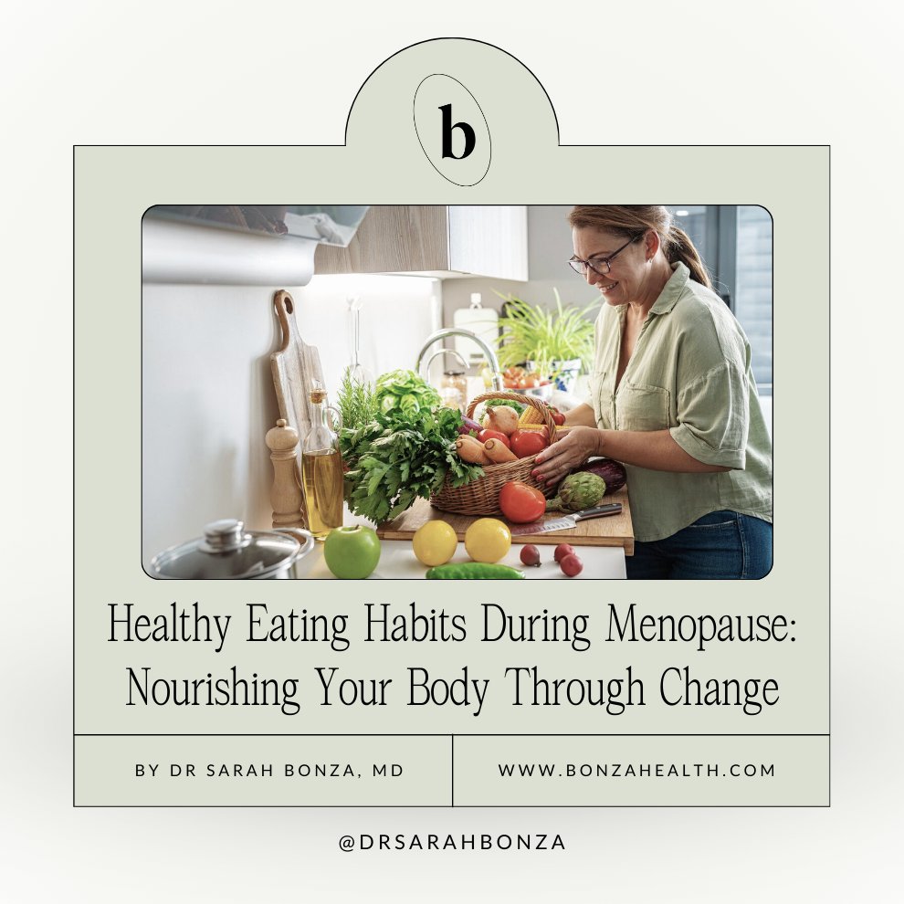 Menopause brings change, but your diet can support you!

🥗 Fiber for digestion &amp; heart health
💧 Hydration to ease hot flashes
🌱 Omega-3s &amp; phytoestrogens for hormone balance

Small shifts, big impact, ladies. Read more: bonzahealth.com/blog/healthy-e…

#PerimenopauseThreads