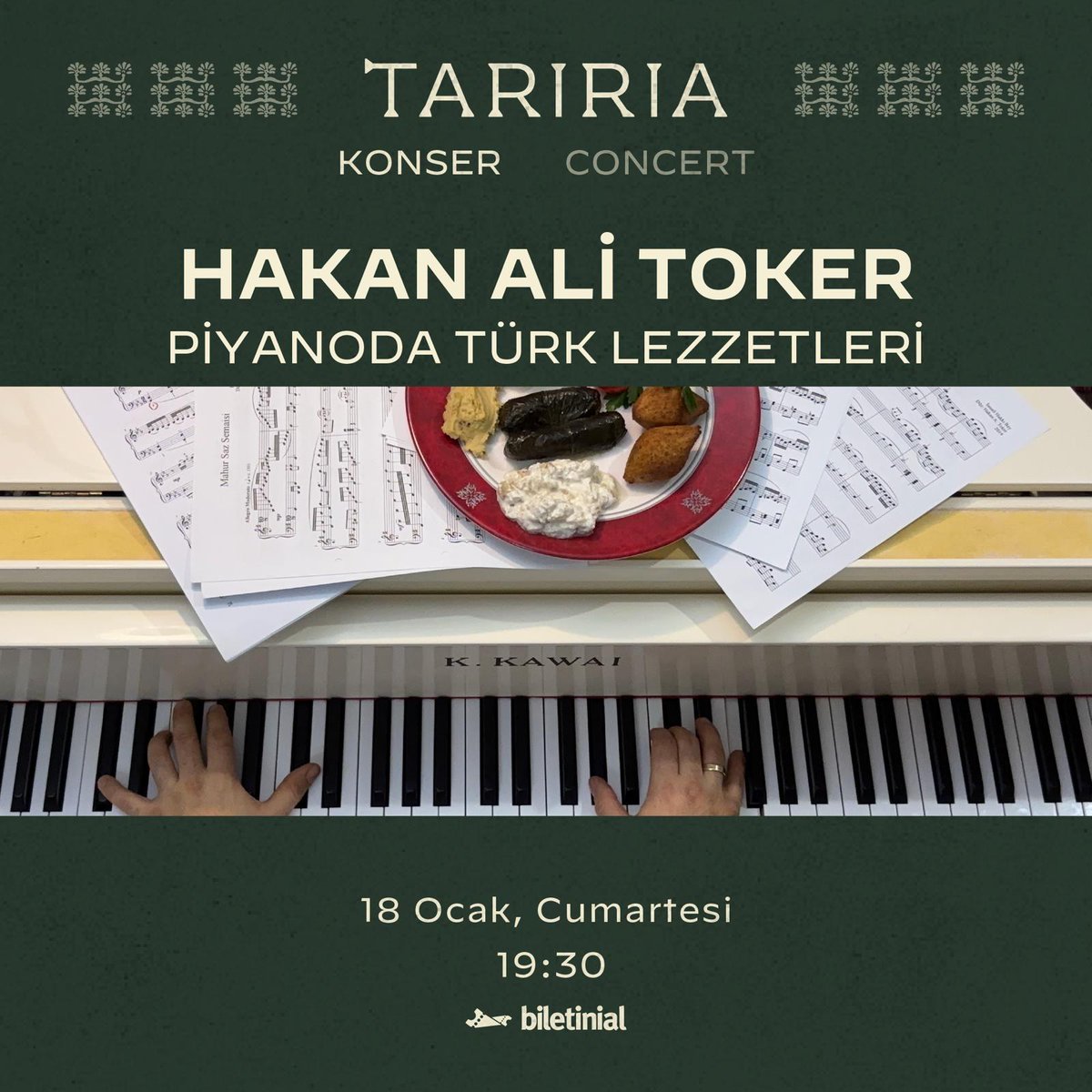 vanlinihathoca's tweet photo. Hakan Ali Toker, Rumeli’den Erzurum’a çeşitli yörelerimizin türkülerini, Dede Efendi’den Zeki Müren’e sanat müziğimizin incilerini kendine özgü tarzıyla yorumluyor...
Bilet  İçin 👇
https://t.co/EBgM9ythy3
@TaririaVan https://t.co/pWQKCUBGO4