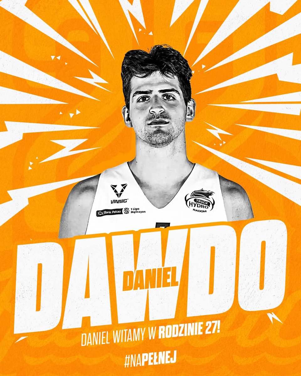 27Katowice's tweet photo. 𝗕𝗘𝗡𝗚 💥

Jak #NaPełnej to kolejny transfer alert 🚨 Panie i Panowie, do naszej ekipy dołącza 𝗗𝗮𝗻𝗶𝗲𝗹 𝗗𝗮𝘄𝗱𝗼🔥🏀 https://t.co/cUEan0qdaX
