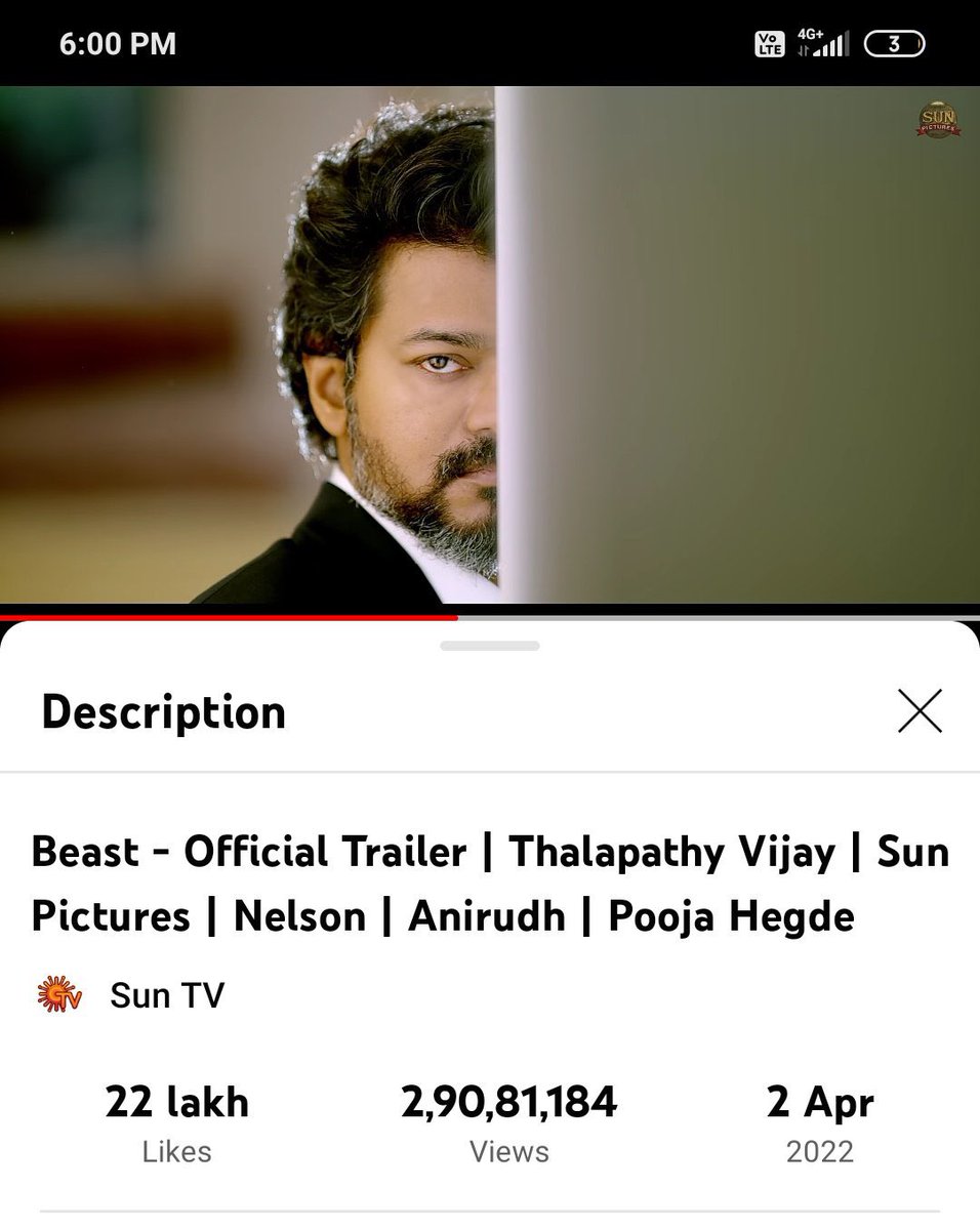 onlyvijay74's tweet photo. Number 3 #BeastTrailer Record ah beat pannatum First’u 💪 https://t.co/esWWoVmnOO