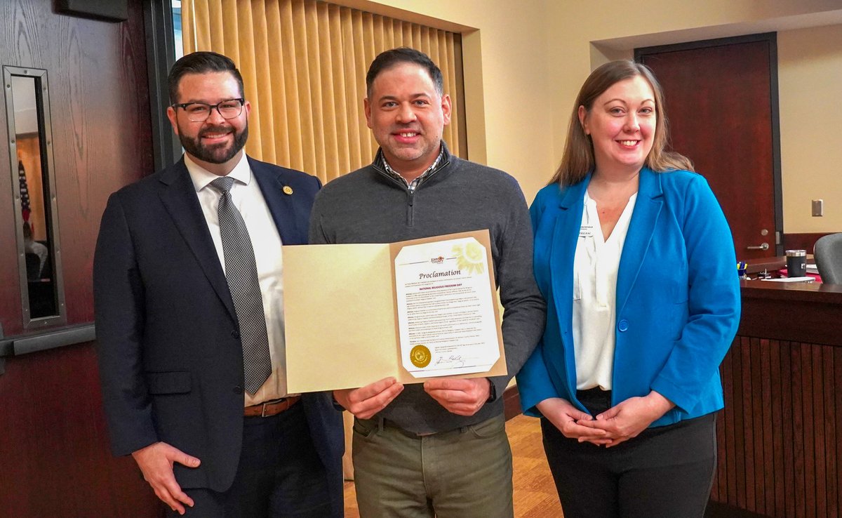 jocogov's tweet photo. Today, the Board of County Commissioners proclaimed January 16, 2025, as #NationalReligiousFreedomDay, a day to reaffirm the commitment to the principle that all individuals have the right to practice their faith without fear of discrimination or persecution. https://t.co/YMC1sfgqyk
