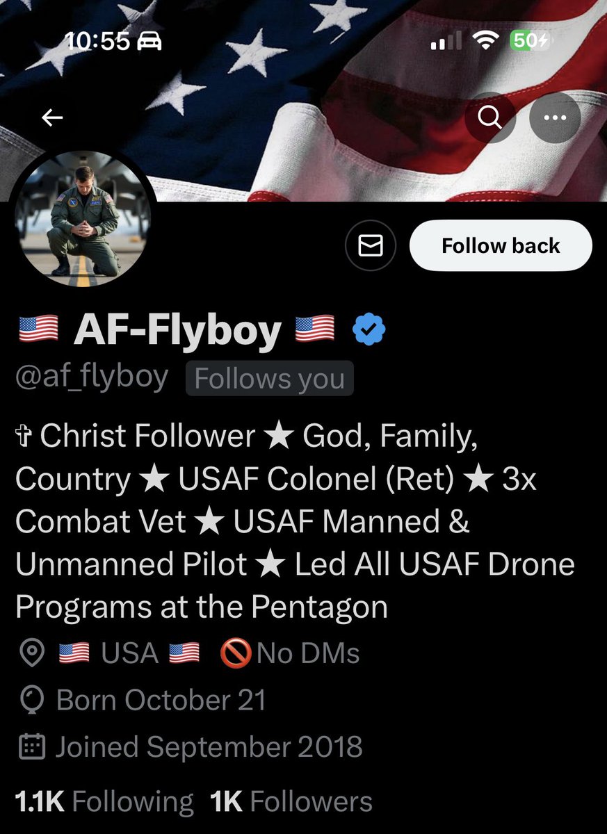 Conservative Cat (@lynnhall268) on Twitter photo Please give <a href="/af_flyboy/">🇺🇸 AF-Flyboy 🇺🇸</a> a follow and a repost or shoutout to show our appreciation for his service.
USAF Colonel Retired
Thank you for your service. We appreciate you. Please give <a href="/af_flyboy/">🇺🇸 AF-Flyboy 🇺🇸</a> a follow and a repost or shoutout to show our appreciation for his service.
USAF Colonel Retired
Thank you for your service. We appreciate you.