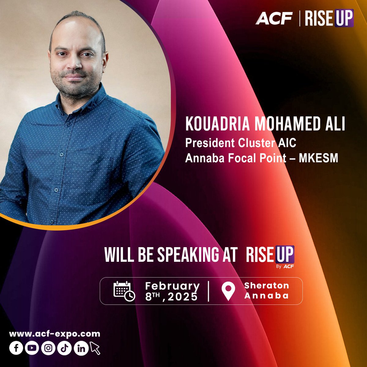 ACF_expo's tweet photo. #Mohamed_Ali_Kouadria will be speaking at #Riseup_by_acf https://t.co/zdcDLfnXqg