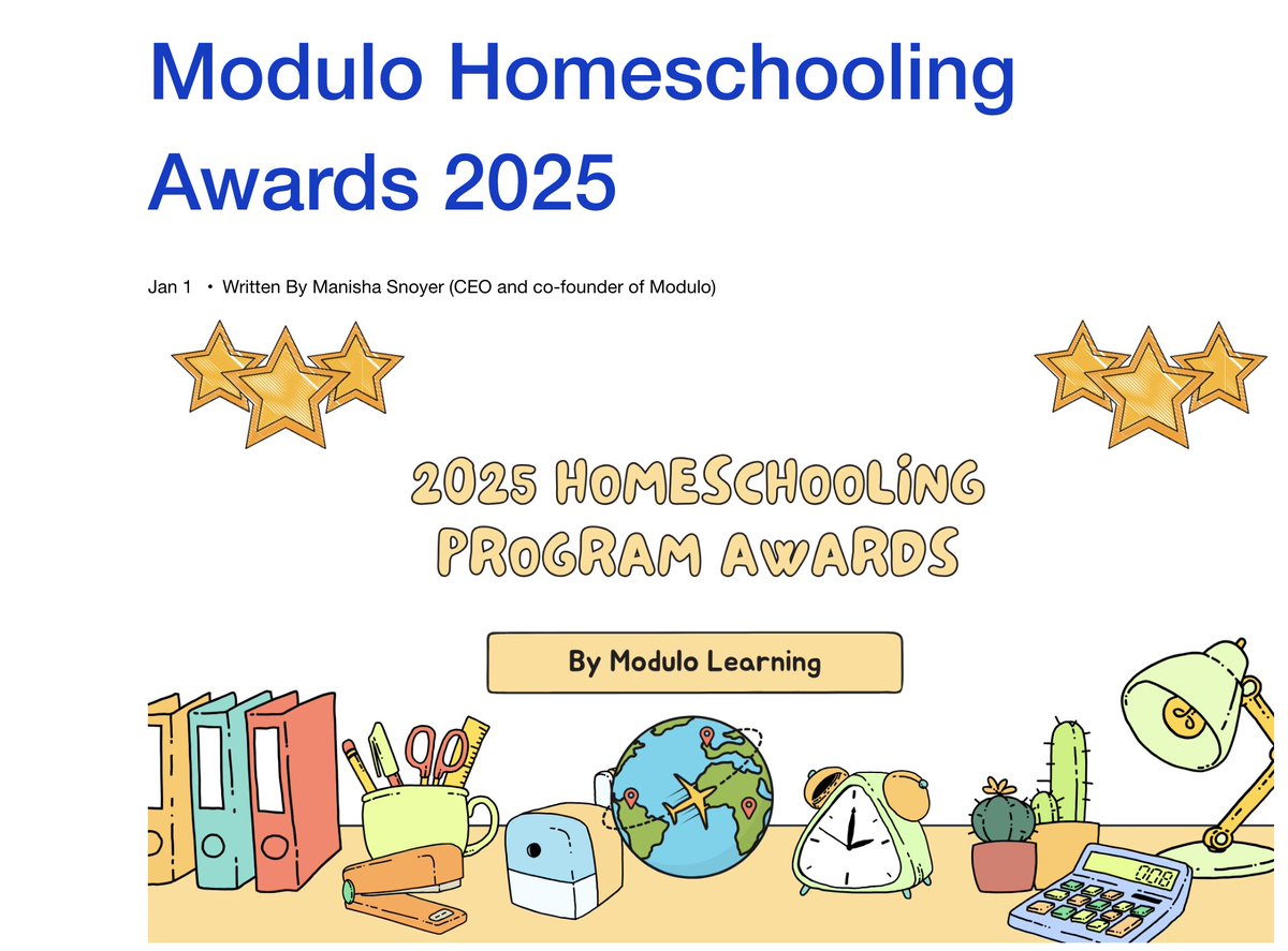 🏆 Exciting News for Homeschooling Families from Modulo! 🏆

Direct link to recommendation of Starfall.com for homeschooling:
lnkd.in/ew4hjNTh

#homeschoollife #homeschoolingjourney #homeschoolfamily #ModuloAwards2025