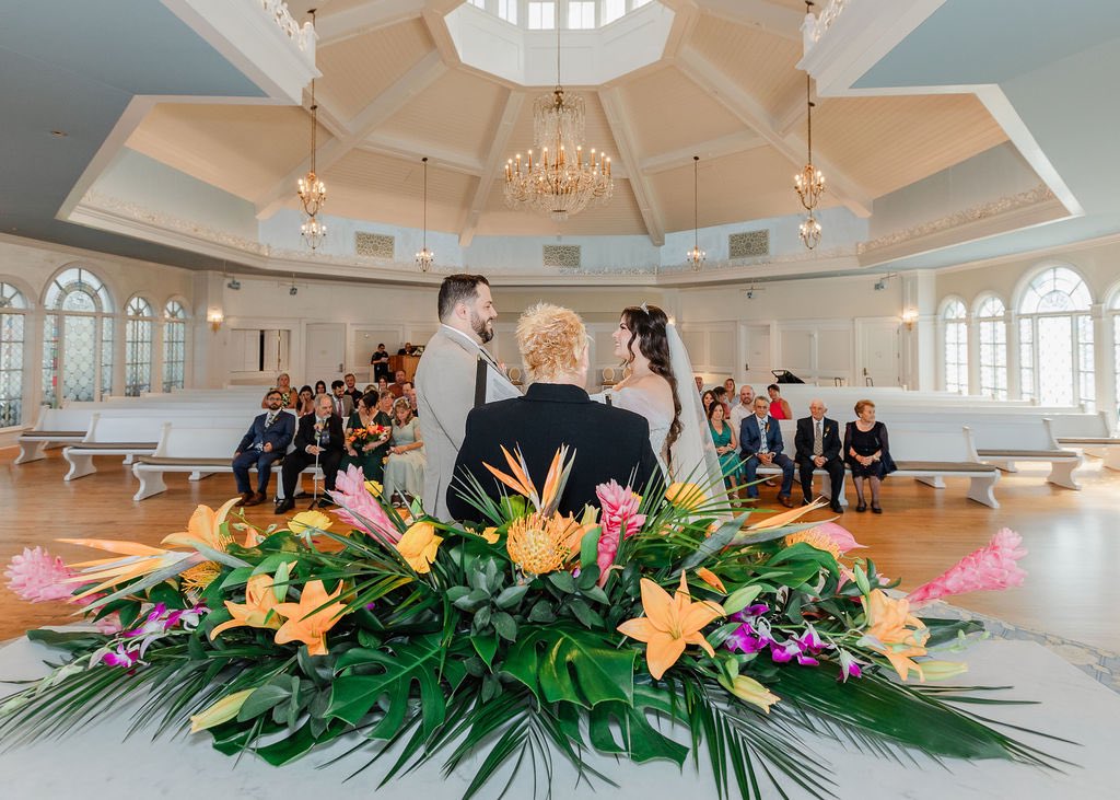 DisneyWedCast's tweet photo. Michael and Amanda wanted an indoor ceremony venue because they didn't want to get moved to a backup location due to rain or heat. With its air conditioning, gorgeous decor, and view of Cinderella Castle, the Wedding Pavilion fit the bill! https://t.co/bizpNrJxVD https://t.co/rDpRiecZBK