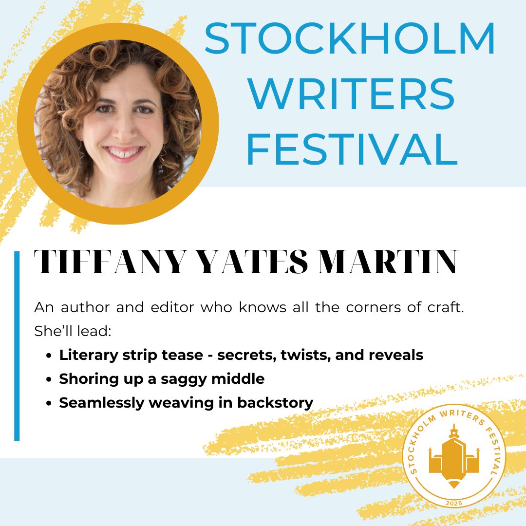 StockholmWriter's tweet photo. Join us August 29-31, at the world's friendliest gathering of writers and industry professionals in the world: The Stockholm Writers Festival, and take one of Tiffany's classes.
Ticketing opens March 25!
Visit: https://t.co/8rVXmPVJLo
#SWF25 https://t.co/RwlKMYyvNX
