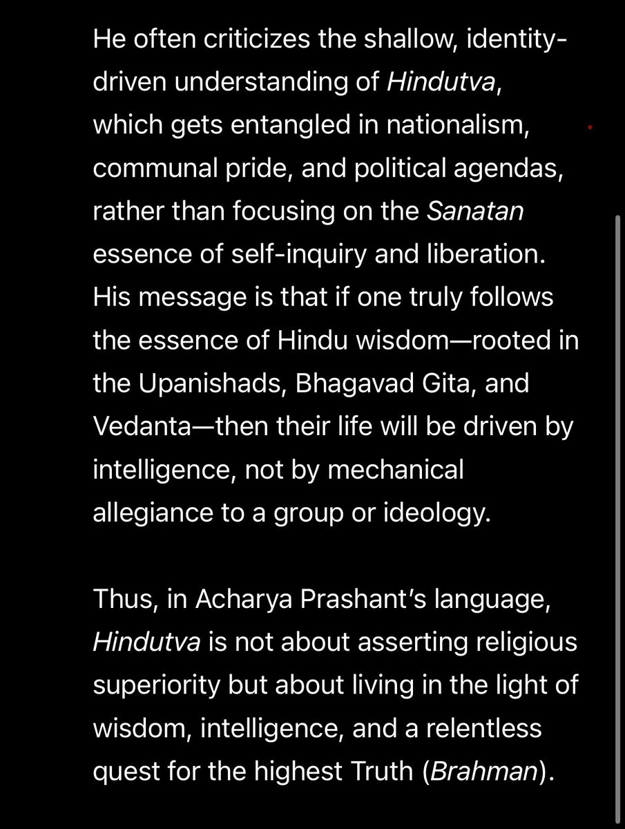 MrVaghasiya's tweet photo. @JaipurDialogues @JaipurDialogues 

Acharya Prashant is The destroyer of all the bullshit that surrounds Hindutva, like you. 

Look at the ChatGPT screenshots, showing His take on Hindutva.

Even ChatGPT knows better! At least learn from it if not Him. 

#AcharyaPrashant https://t.co/Y5fkCDHsso