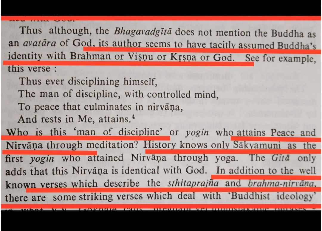 artinchow's tweet photo. Bhagavata, Buddha And Gita:

"The Bhagavadgita, that veritable text-book of Hindu religious thought and ethics, embodies a large body of Buddhist principles and practices.."

"It is possible that the word bhagavat," Blessed One", was first used by the Buddhists.."
1/
#Buddhism https://t.co/timeKpaXyd
