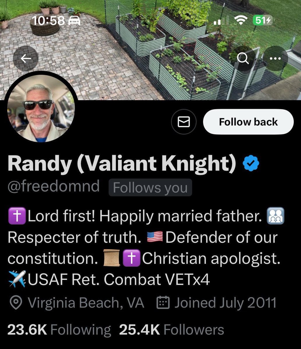 Conservative Cat (@lynnhall268) on Twitter photo Please give <a href="/freedomnd/">Randy (Flawed Human)</a> a follow and a repost or shoutout to show our appreciation for his service.
USAF Retired
Combat Vet x4
Thank you for your service. We appreciate you. Please give <a href="/freedomnd/">Randy (Flawed Human)</a> a follow and a repost or shoutout to show our appreciation for his service.
USAF Retired
Combat Vet x4
Thank you for your service. We appreciate you.
