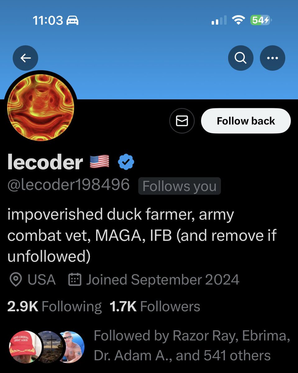Conservative Cat (@lynnhall268) on Twitter photo Please give <a href="/lecoder198496/">lecoder 🇺🇲</a> a follow and a repost or shoutout to show our appreciation for his service.
Army Combat Veteran
Thank you for your service. We appreciate you. Please give <a href="/lecoder198496/">lecoder 🇺🇲</a> a follow and a repost or shoutout to show our appreciation for his service.
Army Combat Veteran
Thank you for your service. We appreciate you.