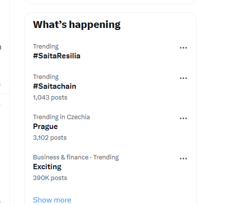 Not bad, SaitaResilia and SaitaChain trending. 🔥