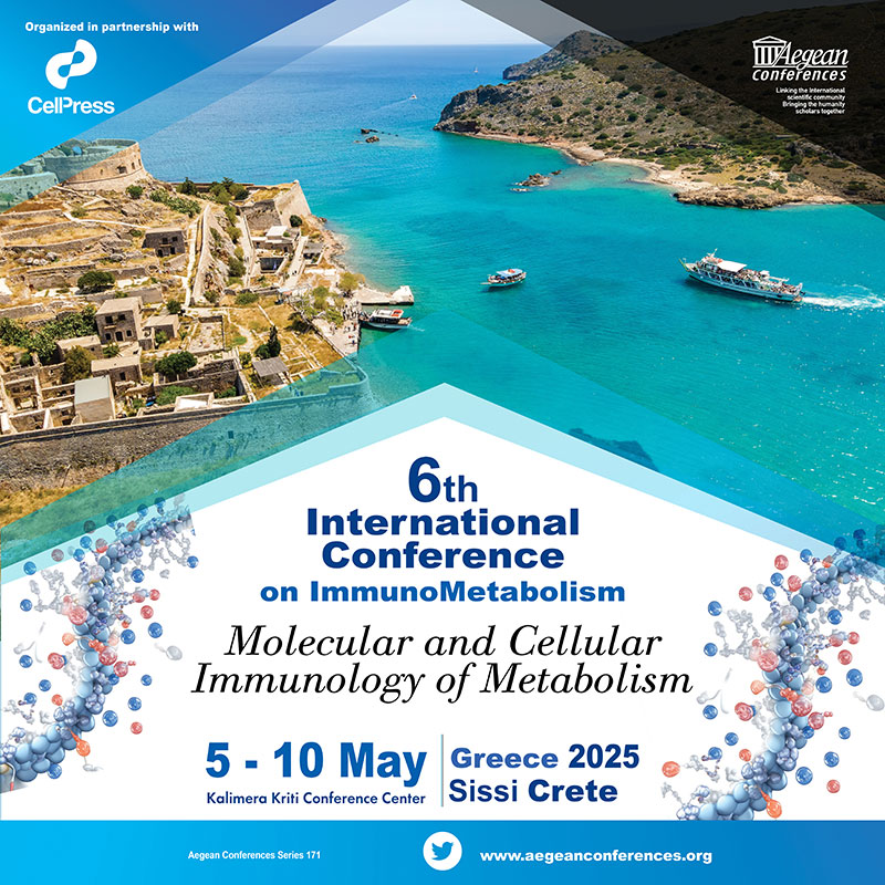 AegeanConf's tweet image. Reminder: Submit your abstract, award application, and register by Feb 1. for the 6th Int'l Conference on #ImmunoMetabolism: #Molecular and #Cellular #Immunology of #Metabolism in parterniship with @CellPressNews aegeanconferences.org/src/App/confer…
