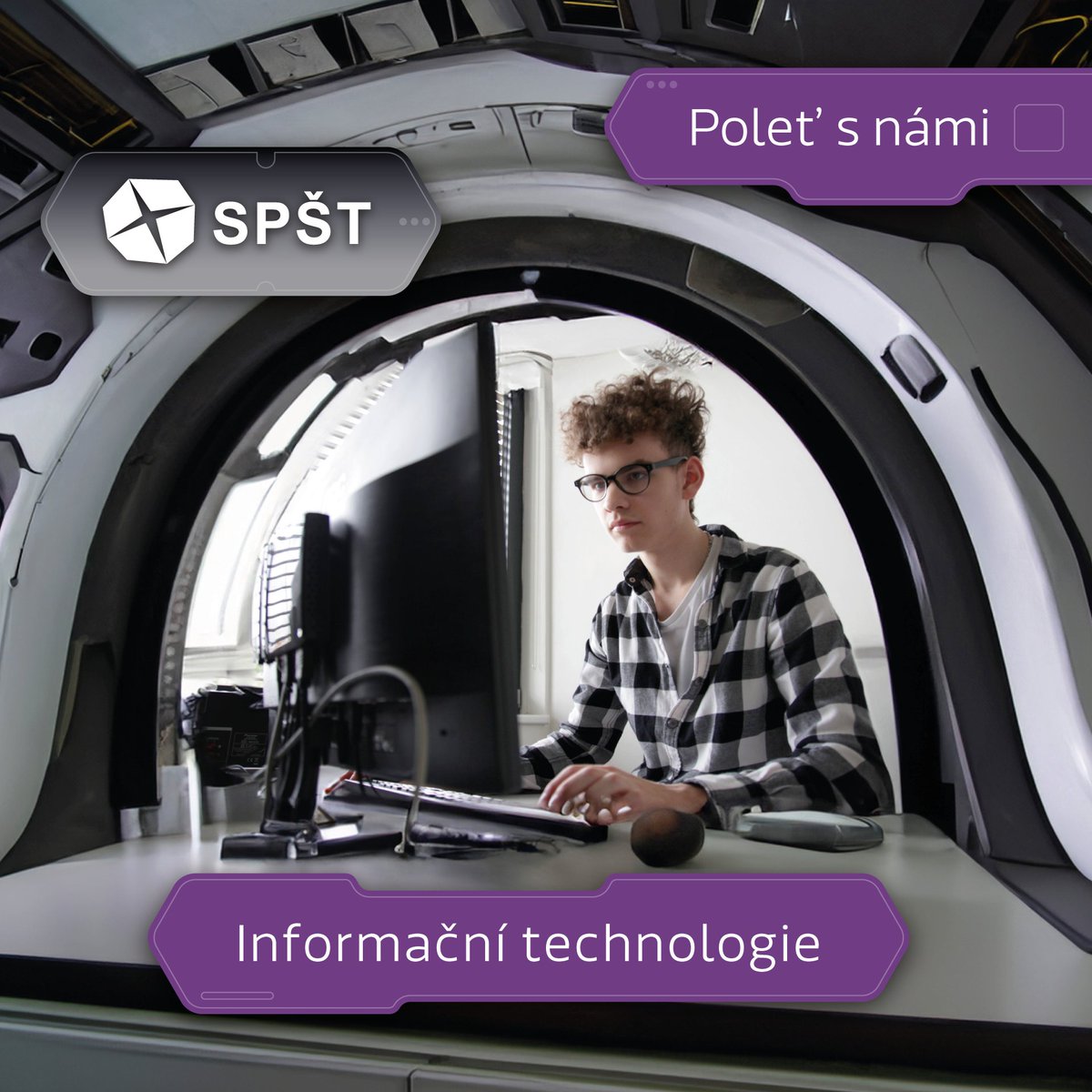 spstrebic's tweet photo. Dekóduj řeč ufonů a prozkoumej vesmír s AI! 🖥️🤖
Taje kódovacích jazyků, operačních systémů, počítačových sítí, multimédií a grafiky, kybernetická bezpečnost nebo mikroprocesorová technika. Tohle všechno a mnoho dalšího tě čeká v rámci studia informačních technologií. https://t.co/VOCvFNKMIj