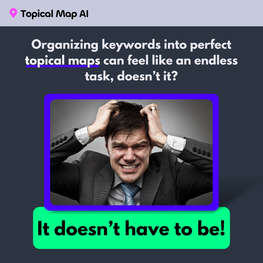 topicalmapai's tweet photo. Creating perfect topical maps for all your keywords doesn't have to drive you crazy! Let Topical Map AI do the work for you. 🙌 https://t.co/ndDXRnc1NE