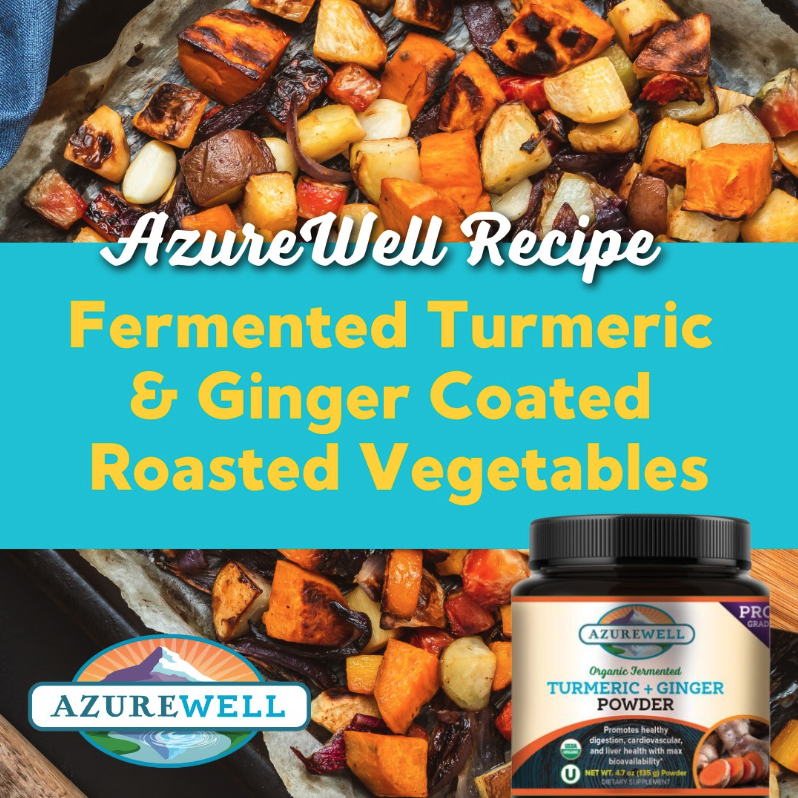 AzureLivingWell's tweet photo. This quick and easy roasted vegetable dish is coated in AzureWell's Organic Fermented Ginger+ Turmeric and perfect for a busy night! Find it on our blog at: https://t.co/ET2tj4YGdy.

#healthyfood #healthyrecipes #healthylifestyle #eatclean #kidapprovedfood https://t.co/xA9ITAVltV