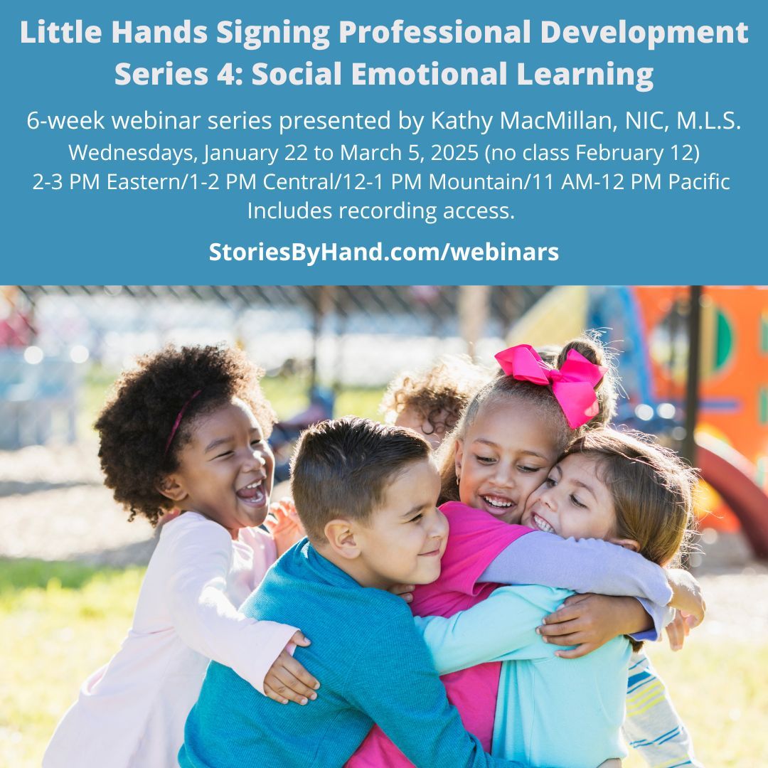 Save 20% with code READANDSIGN! Learn how to incorporate #ASL into your storytimes to support social emotional skills such as empathy, communication, &amp; emotional regulation. Recording access available.  buff.ly/47EnbXF
#SEL #LittleHandsSigning #signingwithchildren