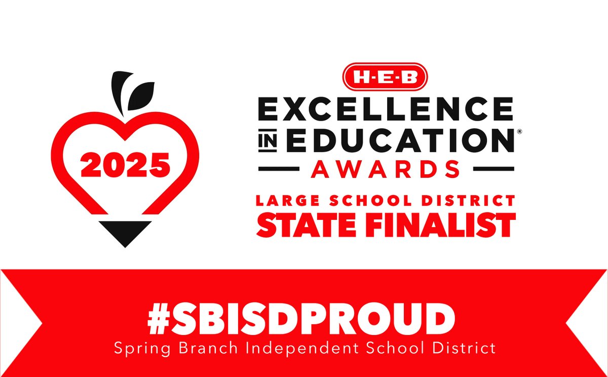 We are excited to share that Spring Branch ISD has been named a 2025 Large District Finalist for the H-E-B Excellence in Education Award! 
sbisd.co/4fZQruP