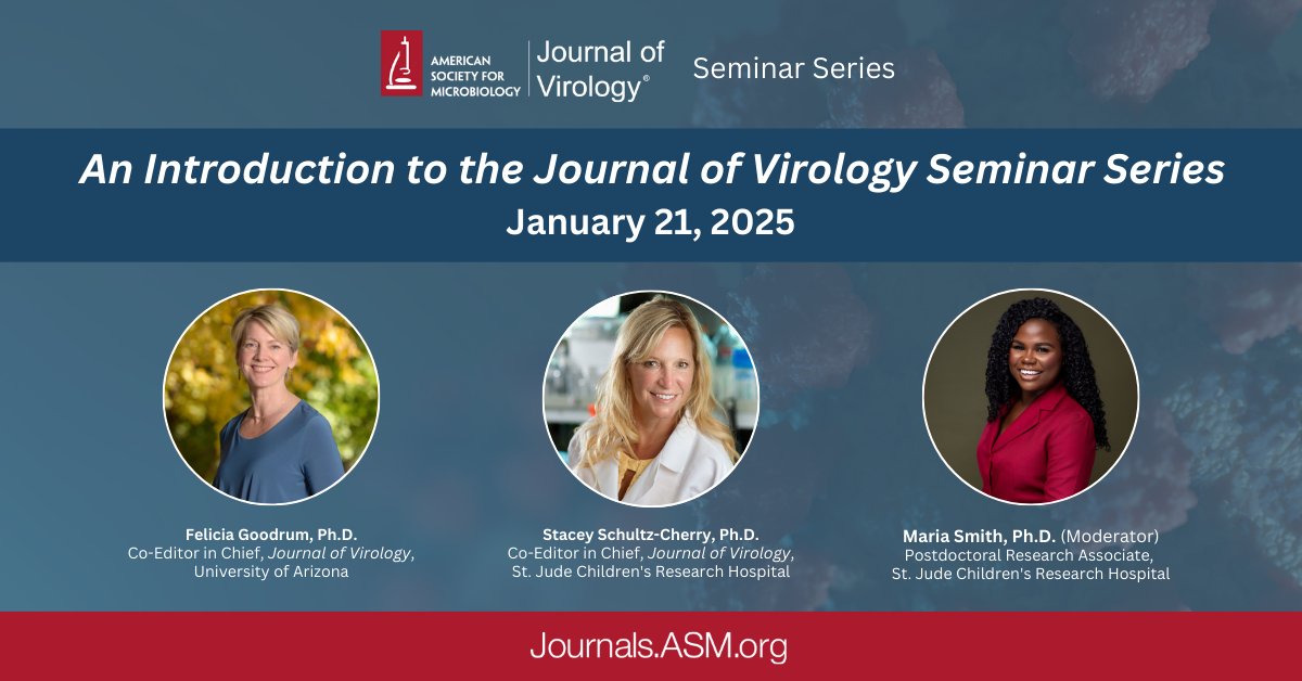 ASM (@asmicrobiology) on Twitter photo Time’s running out to sign up for the free new Journal of Virology Seminar Series! 🚨 Learn about upcoming topics for future seminars, how to stay current on virology breakthroughs, challenges shaping the field and tips for publishing in <a href="/JVirology/">JVirology Editors</a>. asm.org/Webinars/Journ… Time’s running out to sign up for the free new Journal of Virology Seminar Series! 🚨 Learn about upcoming topics for future seminars, how to stay current on virology breakthroughs, challenges shaping the field and tips for publishing in <a href="/JVirology/">JVirology Editors</a>. asm.org/Webinars/Journ…