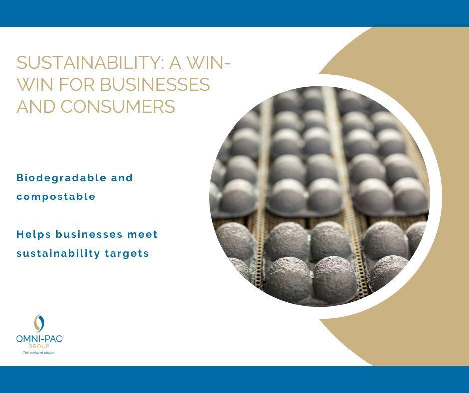 Sustainability = A Win for Businesses &amp; Consumers

74% of consumers will pay more for sustainable packaging.
Eco-friendly solutions boost trust, loyalty, &amp; brand value.
Moulded fibre: biodegradable, reduces waste &amp; carbon footprint.
