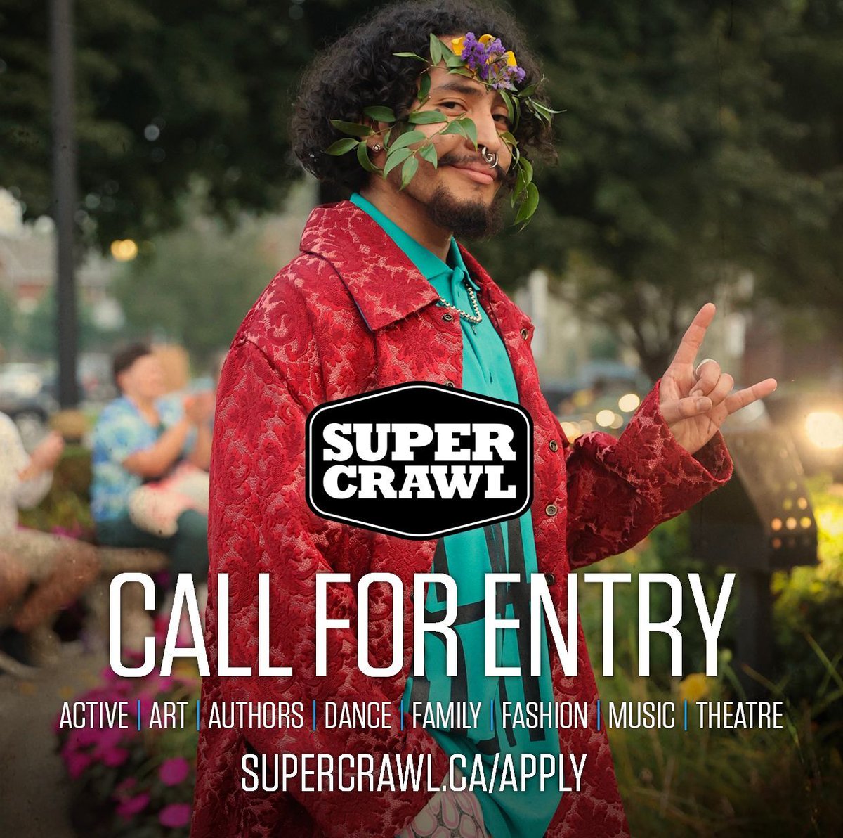 CALL NOW OPEN! It's that time of year again, and the Call for Submissions for Active, Visual Art, Authors, Dance, Family, Fashion, Music and Theatre are now open!  Be a part of Supercrawl 2025 this September 12-14th: apply today at supercrawl.ca/apply!
